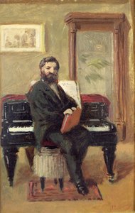 Claude Achille Debussy (1862-1918) al suo pianoforte da Jacques Emile Blanche